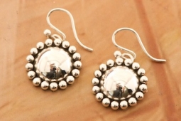 Sterling Silver Shepherd Hook Earrings by Navajo Artist Artie Yellowhorse
